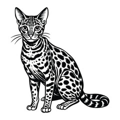 vector illustration of a savannah cat