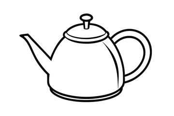 Simple line drawing of a classic teapot kettle