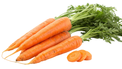 Delicious Carrots on Clean Transparent Background

