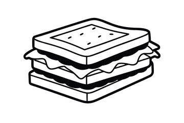 Delicious double decker sandwich illustration clipart