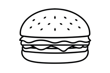 Delicious hamburger outline simple fast food icon