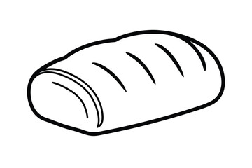 Simple line drawing of a loaf of bread bakery food
