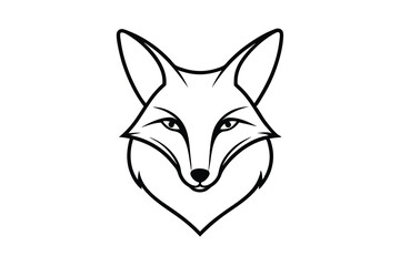 Elegant line art fox head design wildlife animal graphic
