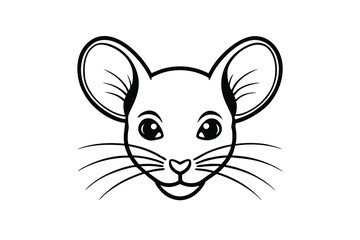 Adorable mouse face cute cartoon animal illustration