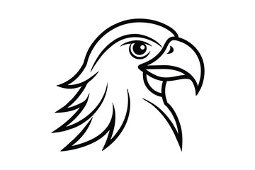 Majestic eagle head profile line art design illustration