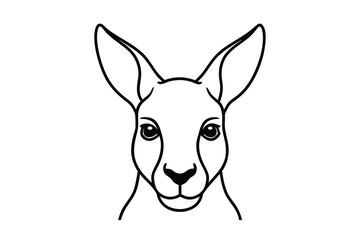 Line art illustration of a kangaroo head