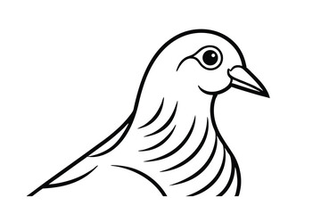 Elegant line art drawing of a dove bird profile