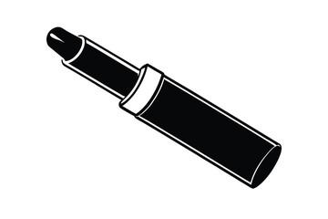 Black and white illustration of a lipstick tube