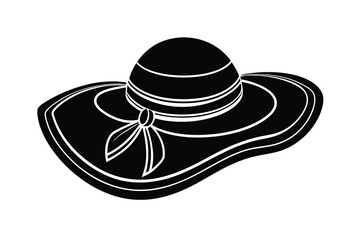 Elegant black sun hat with ribbon summer fashion accessory