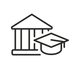 university icon, college building, school vector illustration