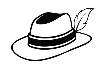 Traditional bavarian hat with feather decoration