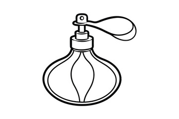 Vintage perfume bottle outline elegant design illustration
