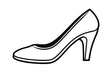 Elegant high heel shoe fashion illustration outline drawing