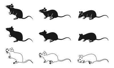 animal mouse icon set vector illustration isolated on white background.