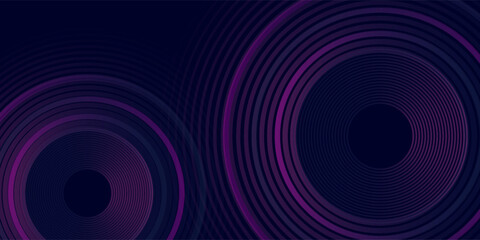 Dark abstract background with glowing circles. Swirl circular lines element. Shiny lines. Futuristic technology concept.
