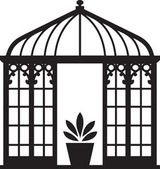 Greenhouse in Silhouette Vector | Clean Black Vector Art for Farming Illustration