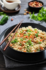 fried cauliflower rice with scrambled egg, veggies