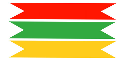 Colorful Double Chevron Banner PNG – Red Green Yellow Ribbon Stack Vector"