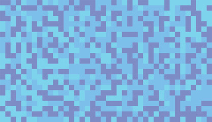Fototapeta premium Pixel blue background. Pixel art - abstract wallpaper of square blocks, 8 bit. Vector background for cards, banners, wallpapers, presentations in a modern style.