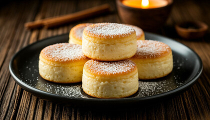 Cottage cheese pancakes for breakfast. Generated by AI.