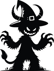 Ghost monster character halloween celebration vector illustration isolated on white background