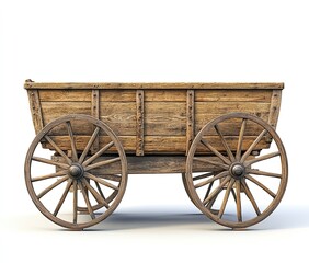 Fototapeta premium Antique wooden wagon, side view