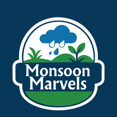 Monsoon season rain sale banner. Blue rainy background. Vector cartoon illustration for promotion, discount, web header, coupon stock illustration
