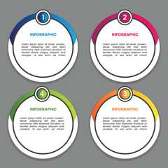 Infographic Vector For Business Design Template Gradient Colorful