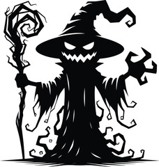 Ghost monster character halloween celebration vector illustration isolated on white background