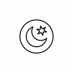 crescent star icon sign vector