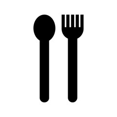 Cutlery glyph icon for dining, ideal for restaurant or hospitality design.