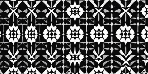 Monochrome geometric seamless vector patterns Versatile textile textures, endless black & white prints, shapes, black