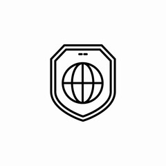 globe shield icon sign vector