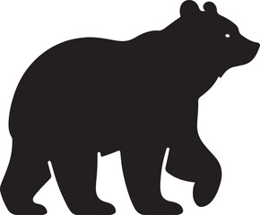 Strong Black Bear Silhouette Logo Design