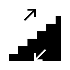 Stair glyph symbol for building access, great for hotel or urban design.