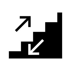 Stair glyph icon for facility design, ideal for hotel or architecture visuals.