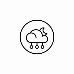 night rain icon sign vector