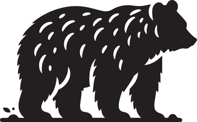 Strong Black Bear Silhouette Logo Design
