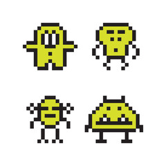 8 Bit Retro Style Alien Character Illustration Pixel Art Creature
