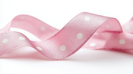 Elegant Pink Polka-Dot Ribbon for Crafting