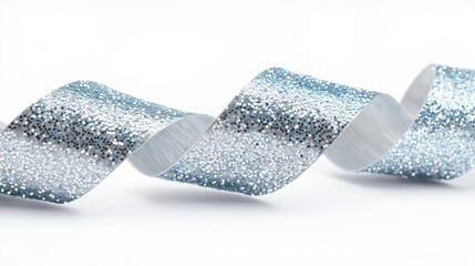 Festive Glittery Silver Ribbon for Holiday Craft
