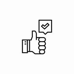 thumbs up icon sign vector