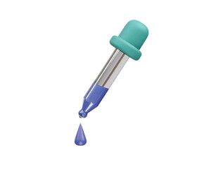 Dropper icon 3d rendering illustration