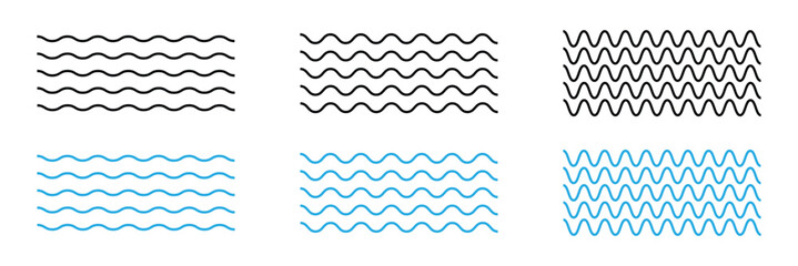 Wave lines pattern with ripples and squiggly strokes EPS 10 ..  