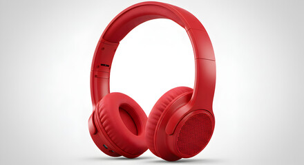 red headphones isolated on white