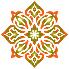 Radiant golden Islamic decorative piece with intricate calligraphic art