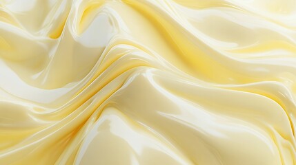 Creamy Yellow Substance Draped in Soft Waves