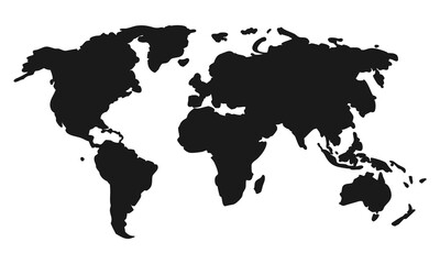 Gray World Map Transparent background 