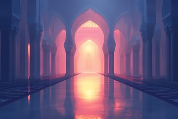 Serene Hallway Leading to a Bright Light