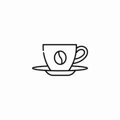 coffee cup on a saucer icon sign vector